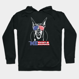 Proud Doberman Pinscher American Flag Merica Hoodie